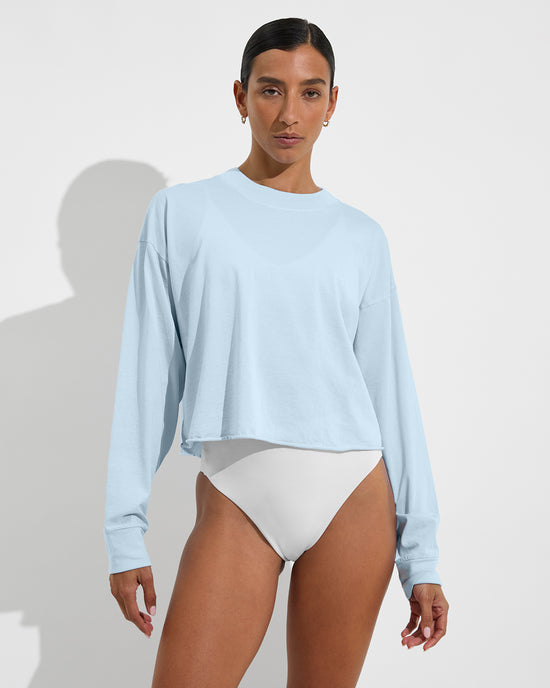 Swell LS Tee - Faded Blue Skies (Size S/M) + Hi Hi Bottom - Coconut (Size S)