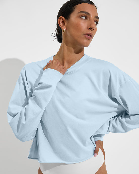 Swell LS Tee - Faded Blue Skies (Size S/M) + Hi Hi Bottom - Coconut (Size S)
