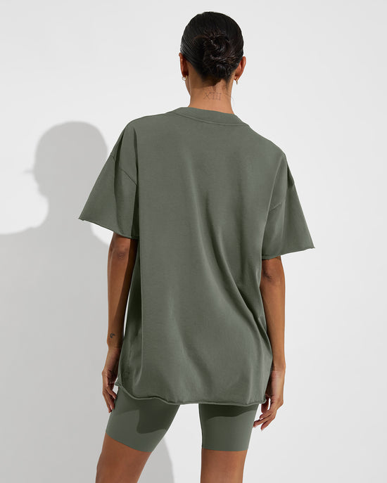 Swell Oversized Tee (Size S/M) + Super Moves Short 5" - Agave (Size S)