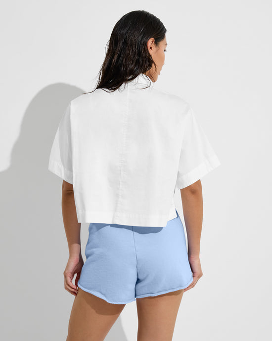 Tour Cropped Shirt - Coconut (Size S/M) + Sports & Rec Short - Blue Skies (Size S)