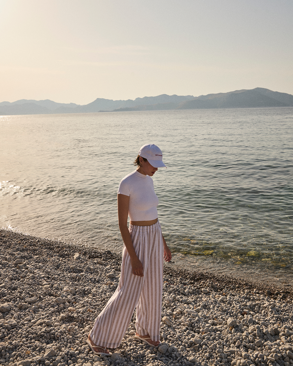 Rays Short Sleeve Top in Coconut with Coastal Pant in Beach/Coconut