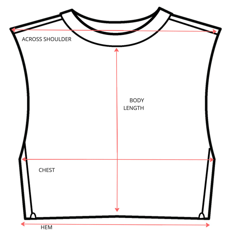 Sunseeker Sleeveless Top Garment Measurement