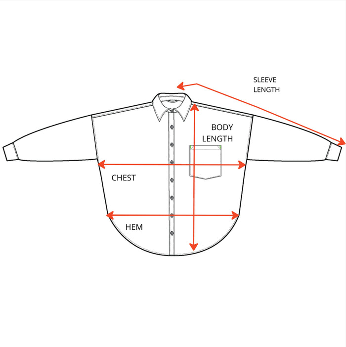 Port Button Down Garment Measurements