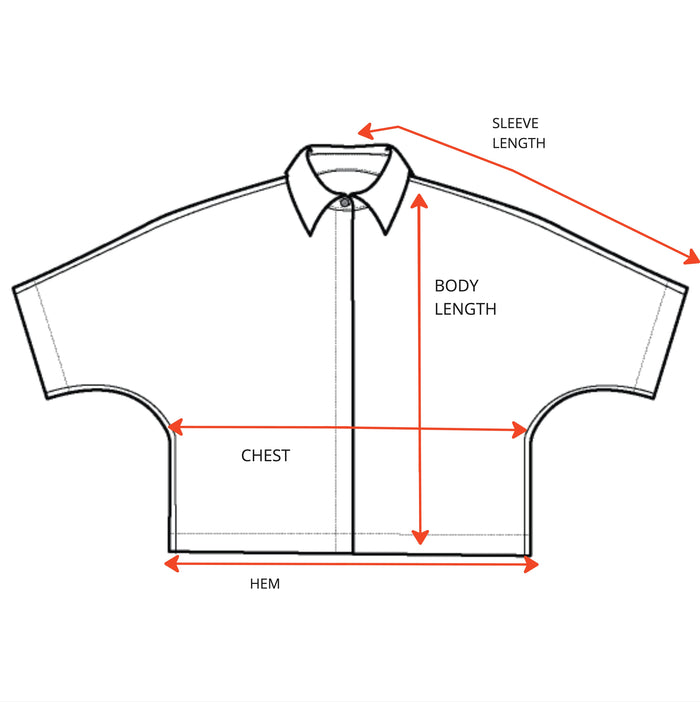 Tour Cropped Shirt Garment Measurement