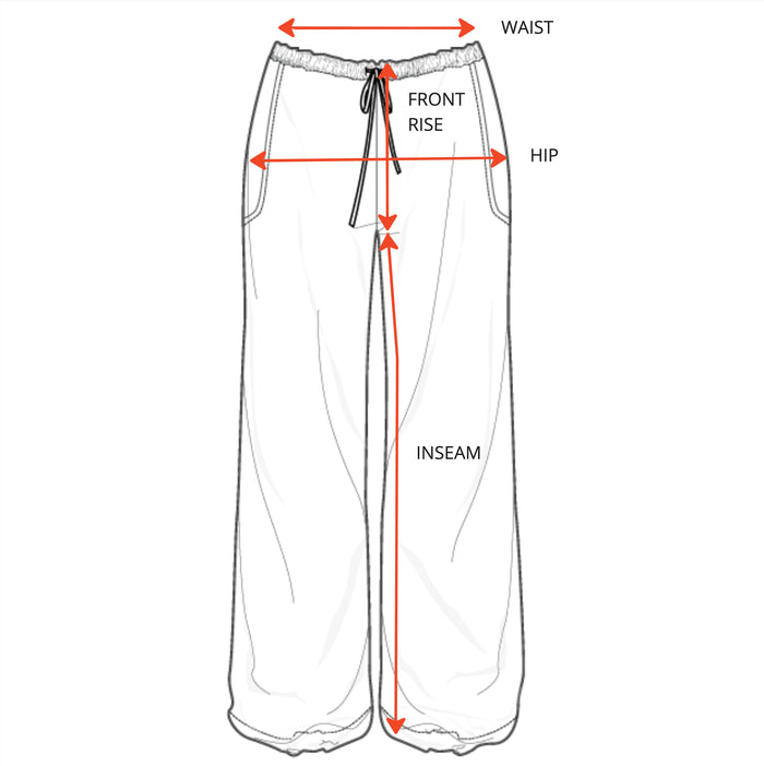 En Route Pant Garment Measurements