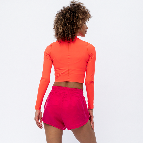 Rays Long Sleeve Mockneck Top - Aperol + Day Trip Short - La La Land (Size S)