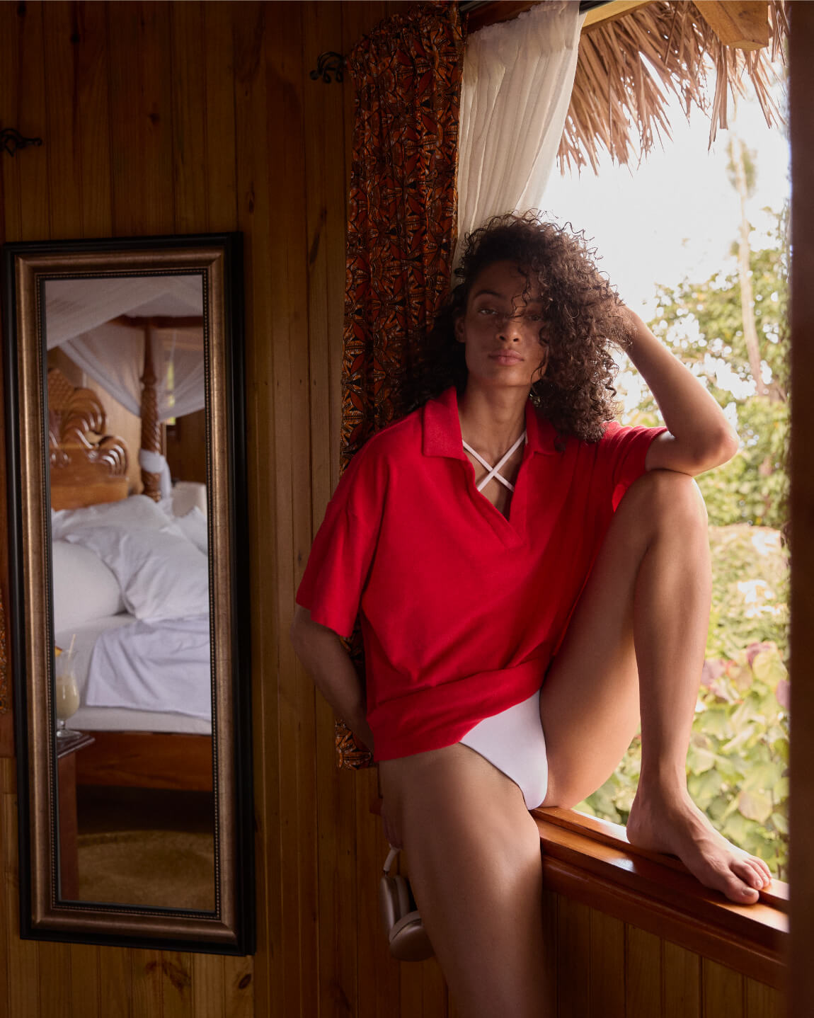 Towel To Go Shirt in Sweet Chili Heat with Reef Top and Dip Bottom in Coconut