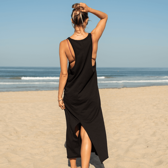 Muscle Dress - Jet (Size S) + Heatwave Top - Desert Plum (Size S)