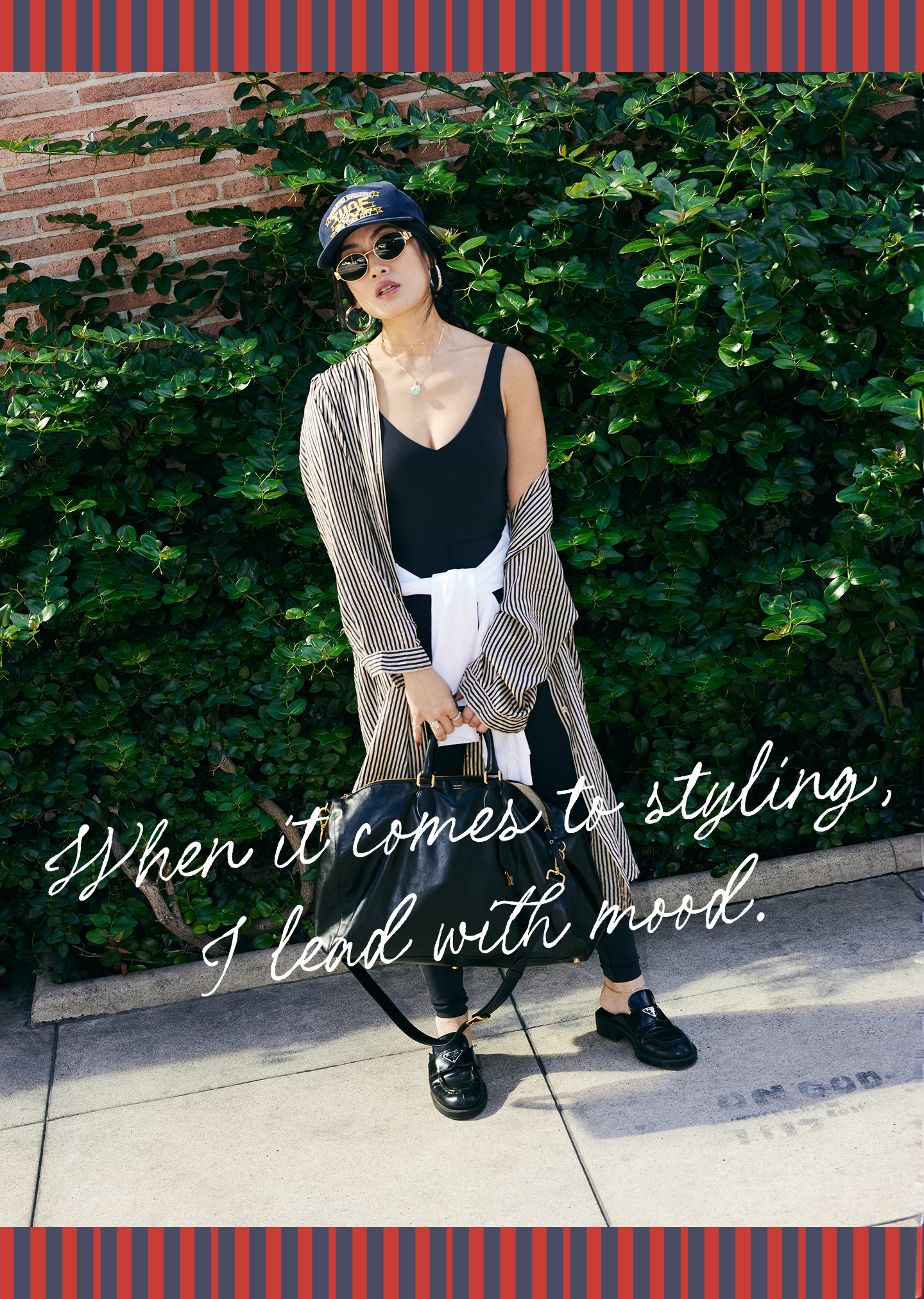 When it comes to styling, I lead with mood. Amy Chin in Plunge Playsuit Jet