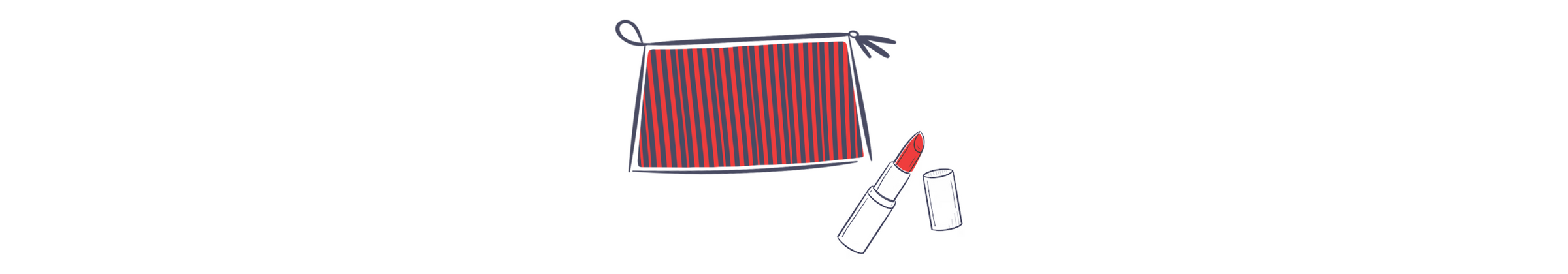 Makeup bag and lipstick graphic