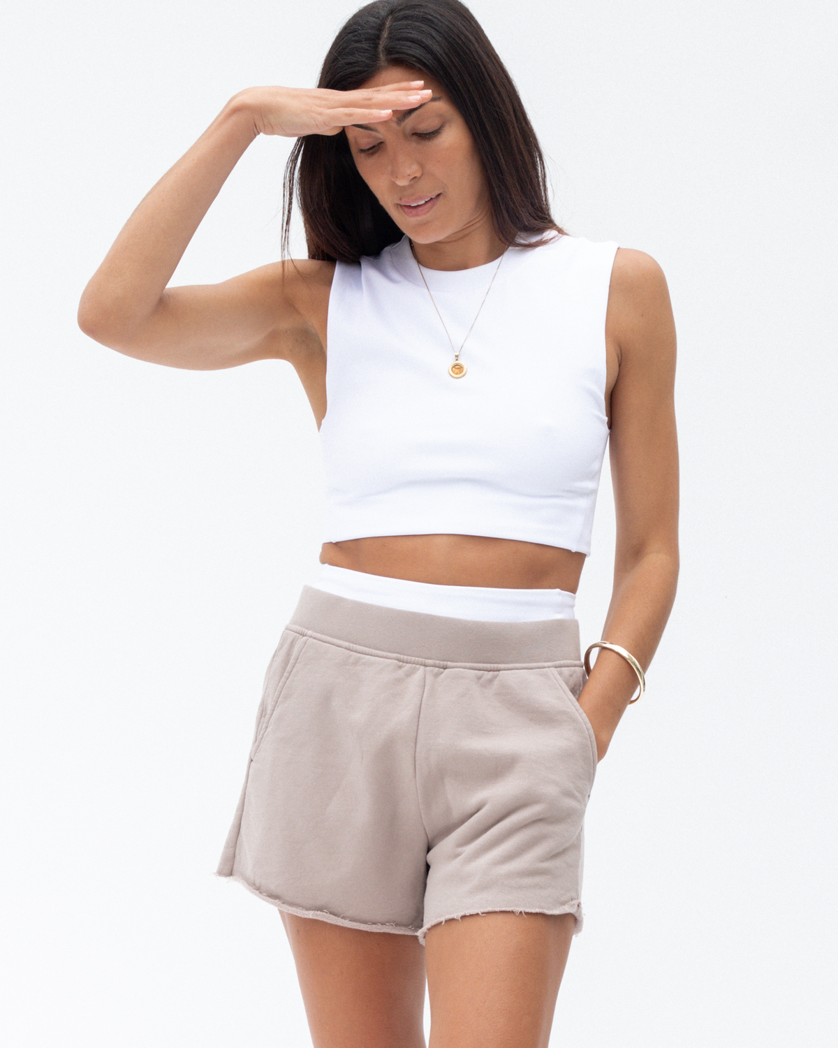 Rays Mockneck Top - Coconut + Sports & Rec Short - Beach (Size S)