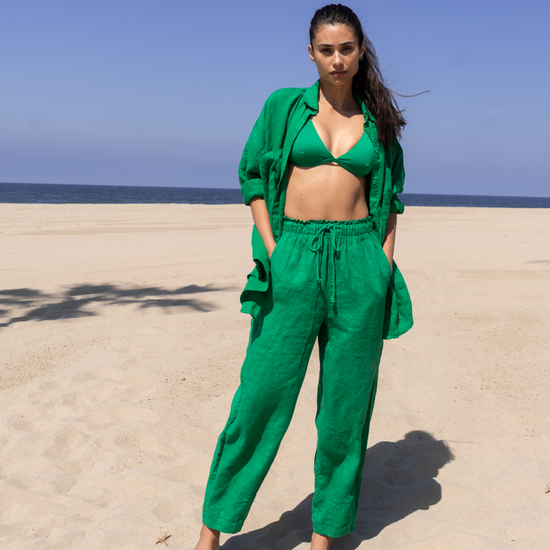 Heatwave Top + Getaway Button Down + Getaway Pant - Turf (Size S)