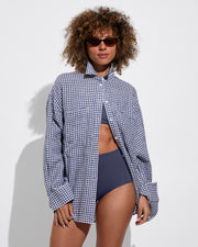 Getaway Button Down - Gingham: Varsity / Coconut (Size S/M)  + Barrel Bottom - Varsity (Size S)