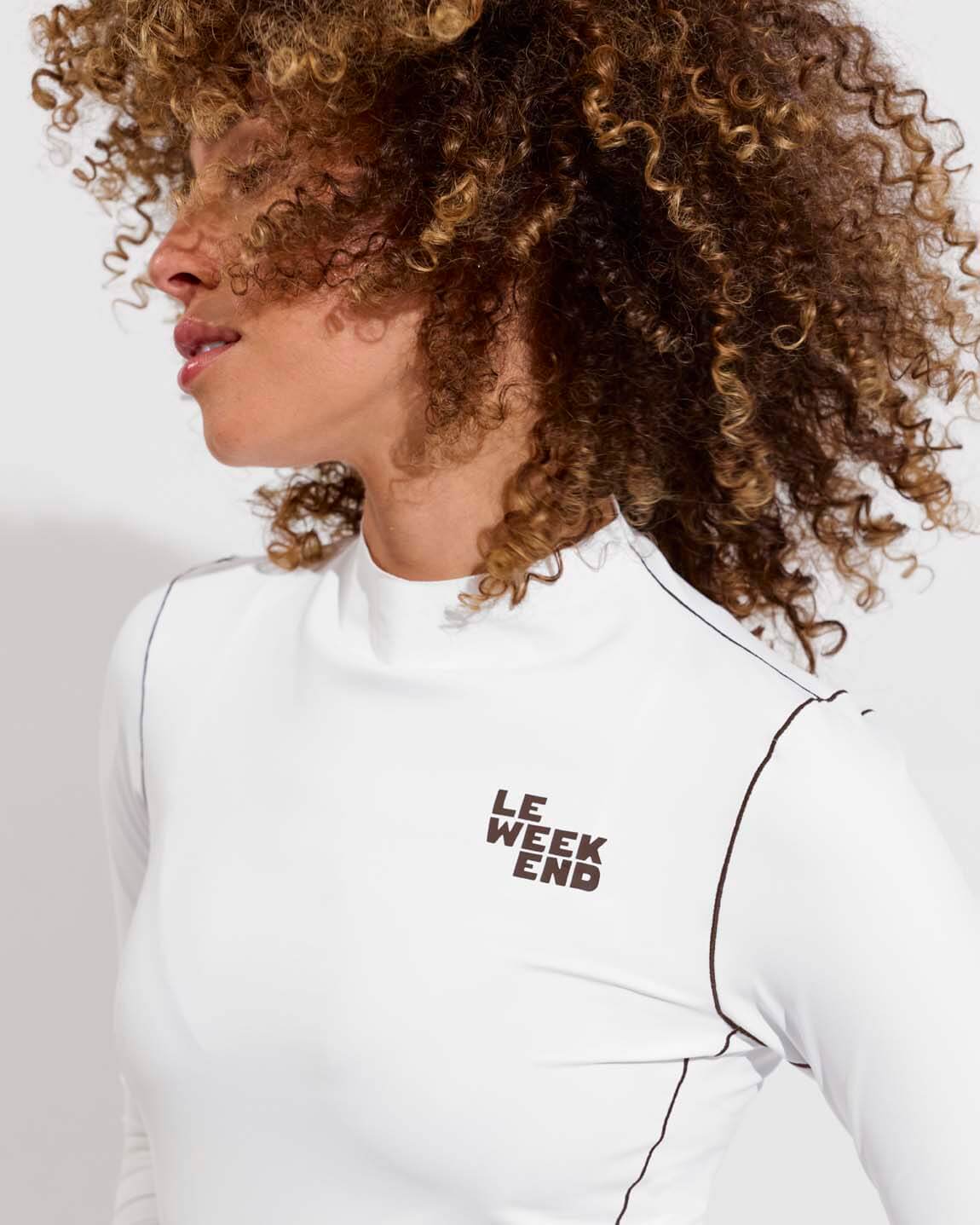 Rays LS Top *Long *Clare V Collab - Coconut / Cold Brew (Size S)