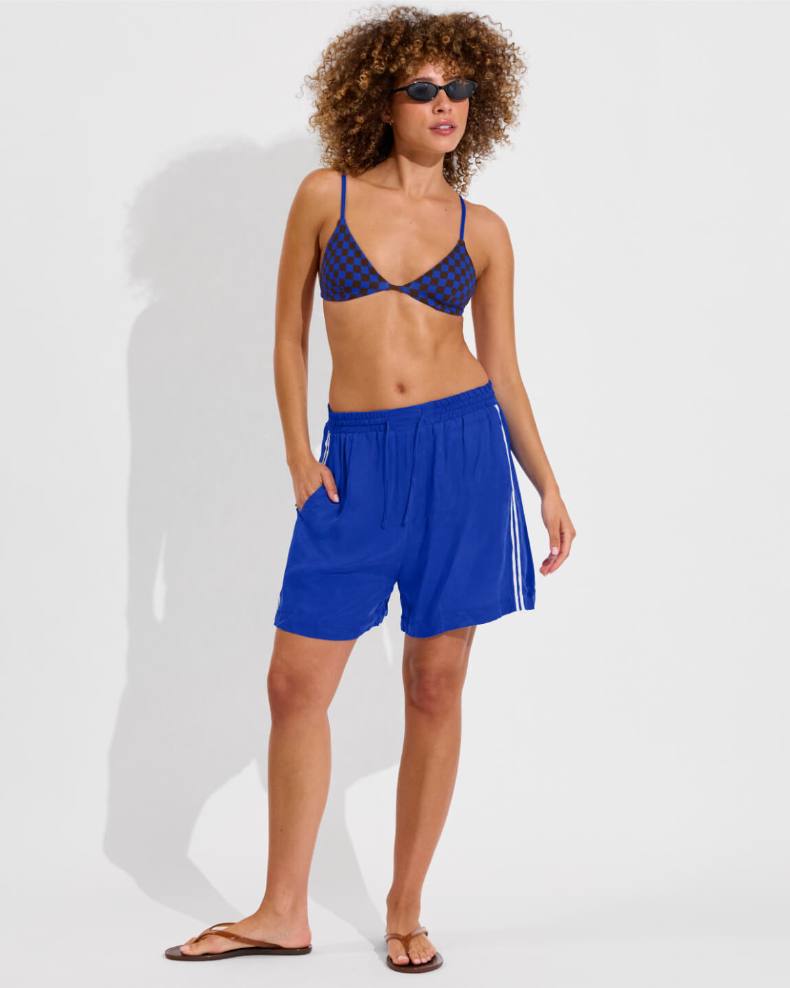 Sandy Top *Clare V. Collab - Check It: Cold Brew / First Place + Layup Short - First Place (Size S)