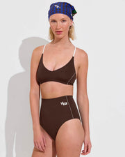 Sunday Top + Hi Tide Bottom *Clare V. Collab - Cold Brew / Coconut (Size S) with Bandana