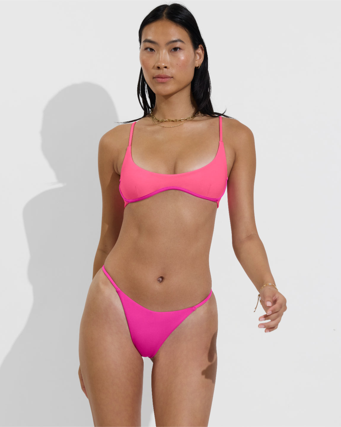 Club Top Micro - Zinc / Hot + Skinny Dip Thong - Hot (Size S)