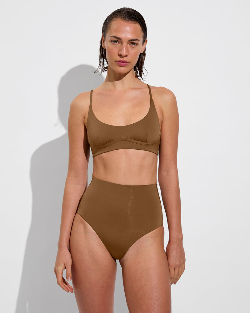 Club Top + Hi Tide Bottom - Tan Lines (Size S)