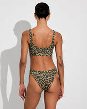 Double Scoop Top + Dip Bottom - Brushed Leopard (Size S)