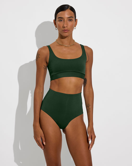 Double Scoop Top + Hi Tide Bottom - Palm (Size S)