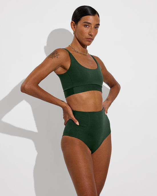 Double Scoop Top + Hi Tide Bottom - Palm (Size S)