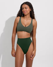 Sunday Top + (32DDD) - Agave + Hi Hi Bottom - Palm (Size S)