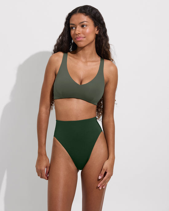 Sunday Top + (32DDD) - Agave + Hi Hi Bottom - Palm (Size S)