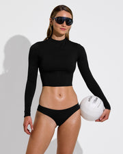 Rays Long Sleeve Top + Halfmoon Bottom - Jet (Size S)
