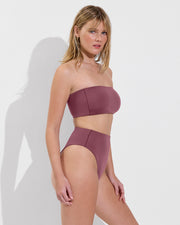 Tubular Top + Hi Hi Bottom Cheeky - Desert Plum (Size S)