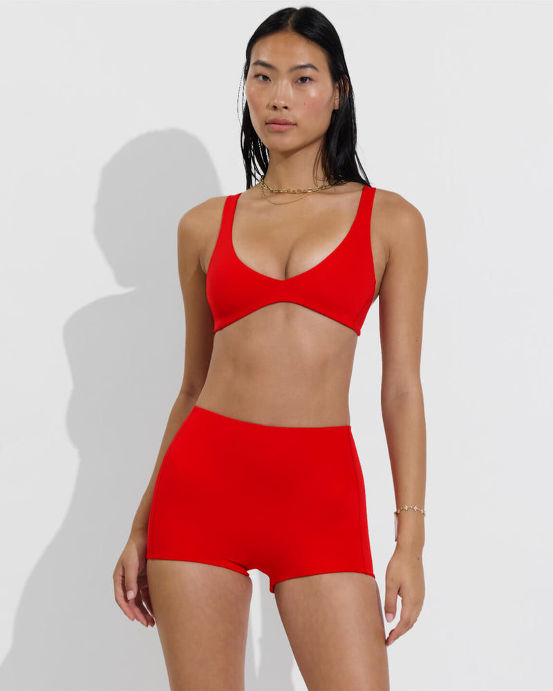 Plunge Top + Hi Line Shortie - Sweet Chili Heat (Size S)