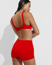 Plunge Top + Hi Line Shortie - Sweet Chili Heat (Size S)
