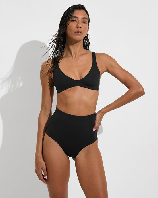 Plunge Top + Hi Tide Bottom - Jet (Size S)