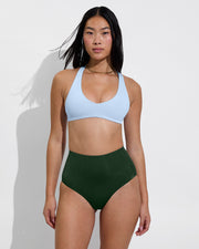 La Crosse Top - Blue Skies + Hi Tide Bottom - Palm (Size S)