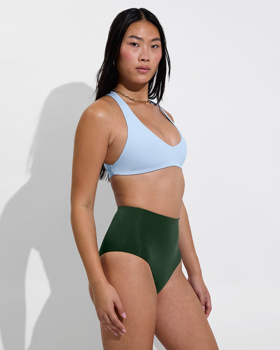 La Crosse Top - Blue Skies + Hi Tide Bottom - Palm (Size S)