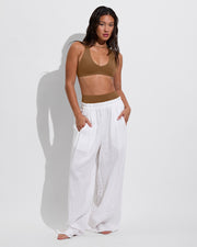 La Crosse Top + Hi Hi Bottom - Tan Lines + Coastal Pant - Coconut (Size S)