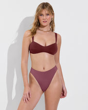 La Plage Top - Jam + Throwback Bottom - Desert Plum (Size S)