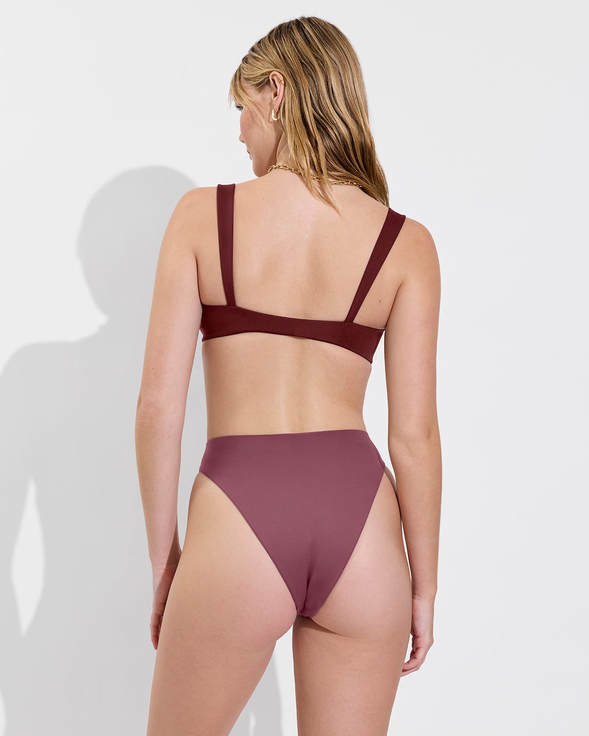La Plage Top - Jam + Throwback Bottom - Desert Plum (Size S)