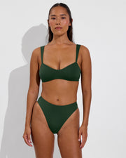 La Plage Top + Throwback Bottom - Palm (Size S)