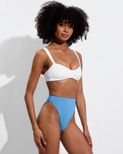 La Plage Top - Coconut + Super Hi Hi Bottom - Point Break (Size S)