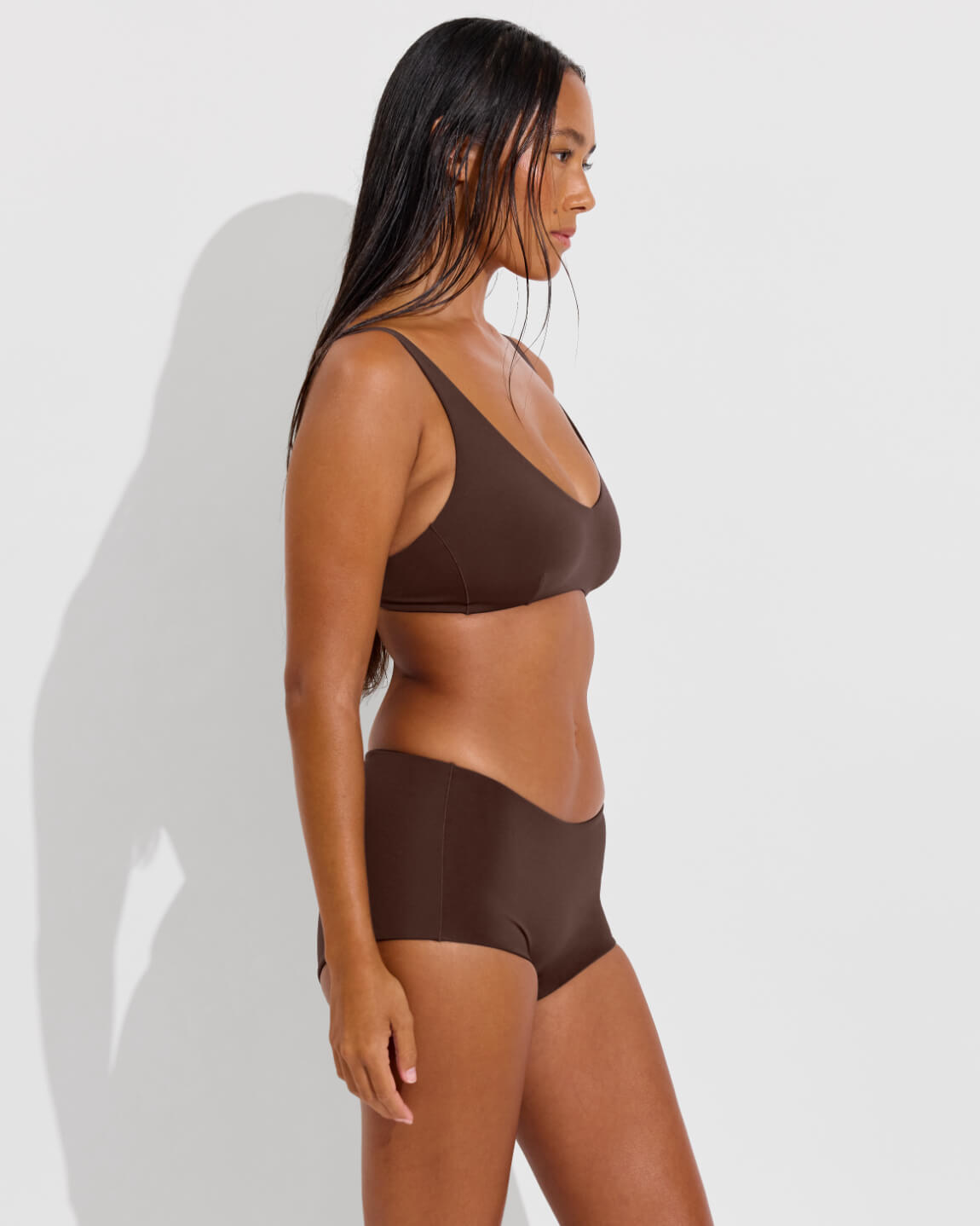 Sunday Top D+ (32DD, Size S) + Lo Lo Shortie - Cold Brew (Size S)