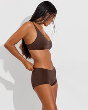 Sunday Top D+ (32DD, Size S) + Lo Lo Shortie - Cold Brew (Size S)