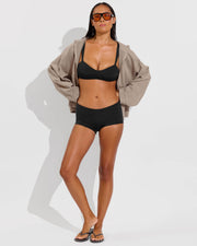 La Plage Top + Lo Lo Shortie - Jet + Beach Side Hoodie - Beach (Size S)