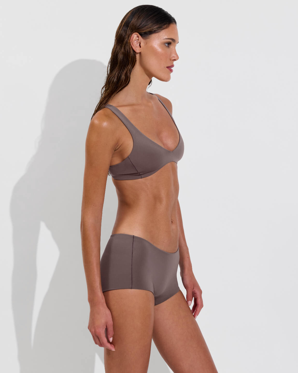 Plunge Top + Lo Lo Shortie - Stormy (Size S)