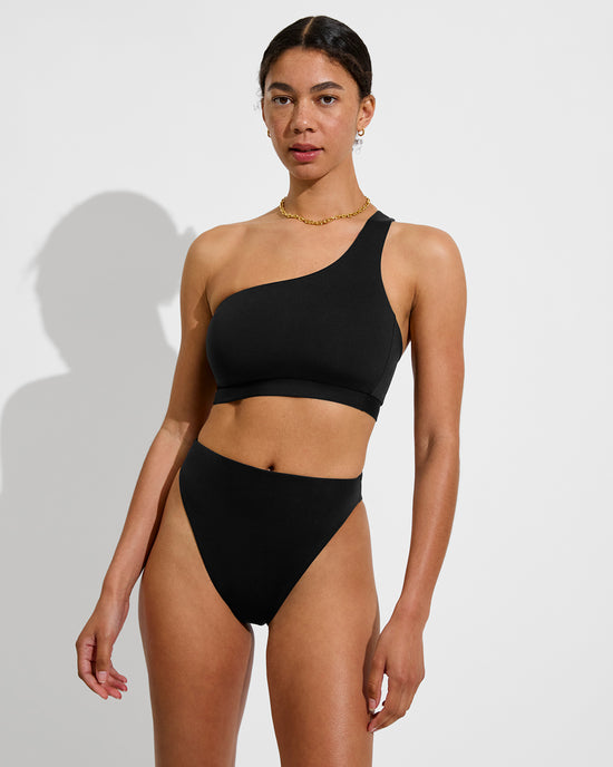 Offshore Top D+ (32D, Size S) + Super Hi HI Bottom - Jet (Size S)