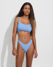 Pool Days Top D+ (32DDD, Size S) + Dip Bottom - Blue Skies (Size S)