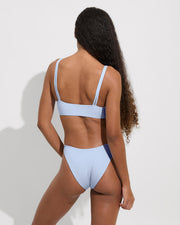 Pool Days Top D+ (32DDD, Size S) + Dip Bottom - Blue Skies (Size S)