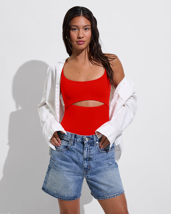 Peak Suit - Sweet Chili Heat + Port Button Down - Coconut (Size S)