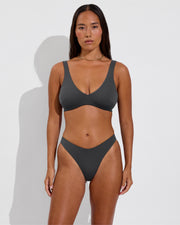 Plunge Top D+ (32DD, Size S) + Dip Bottom - Eclipse (Size S)