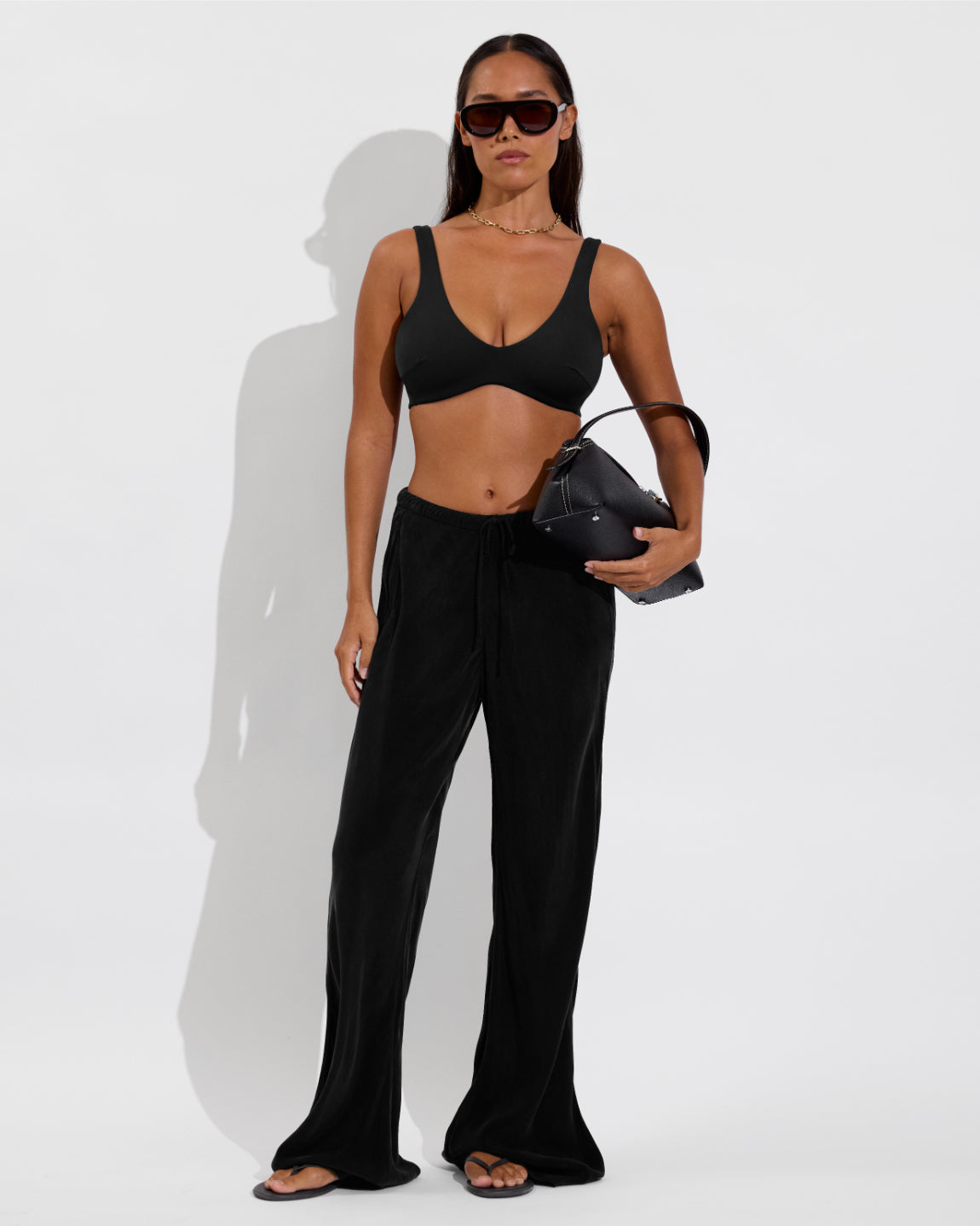Plunge Top D+ (32DD, Size S) + Journey Pant - Jet (Size S)