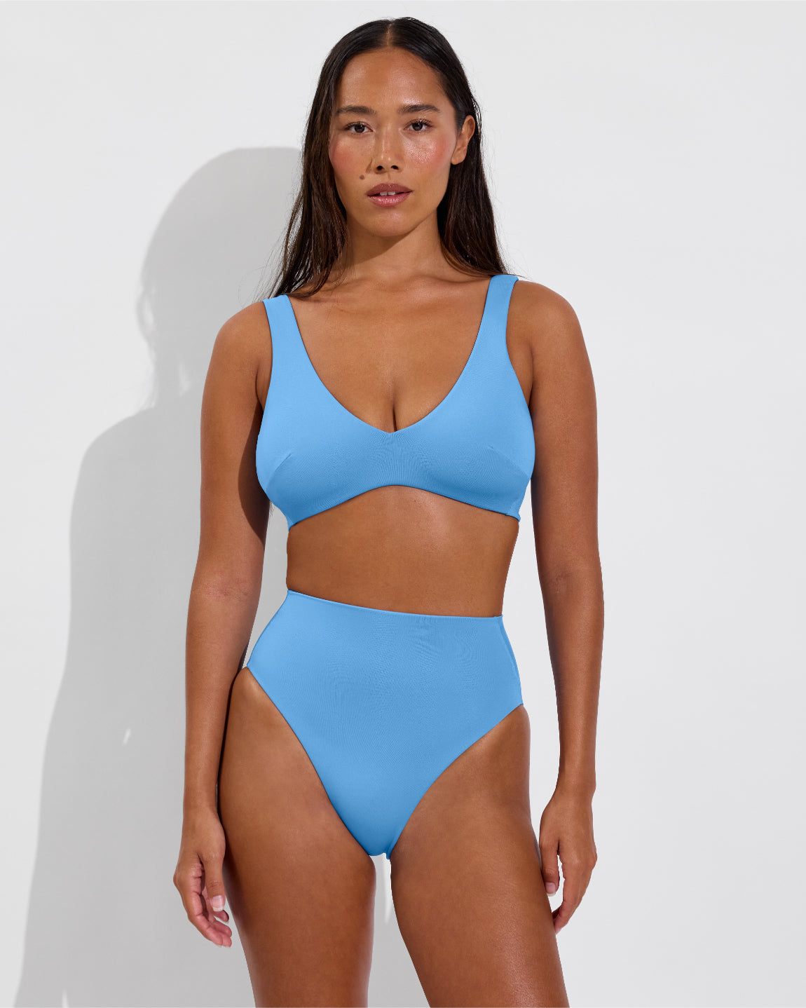 Plunge Top D+ (32DD, Size S) + Hi Hi Bottom - Point Break (Size S)